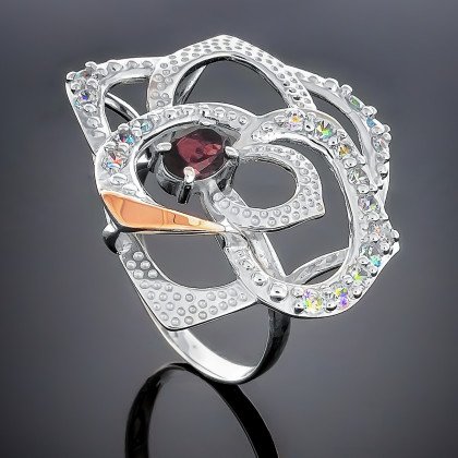 Перстень 336 гранат Rh Timofeev