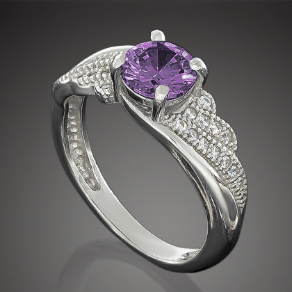 Перстень 802 аметист Rh Timofeev