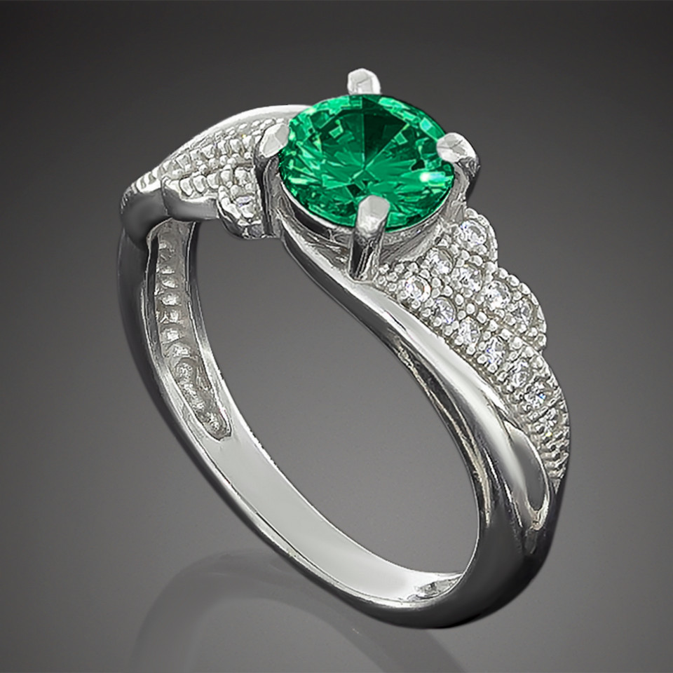 Перстень 802 альпініт смарагд Rh Timofeev