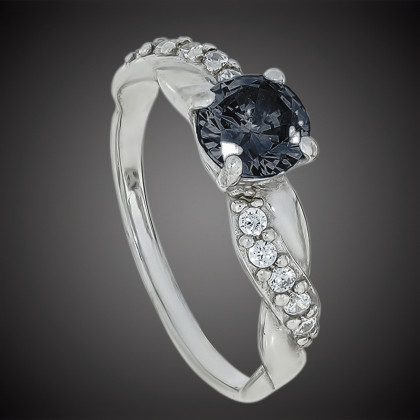 Перстень 655 цирконій чорний Rh Timofeev