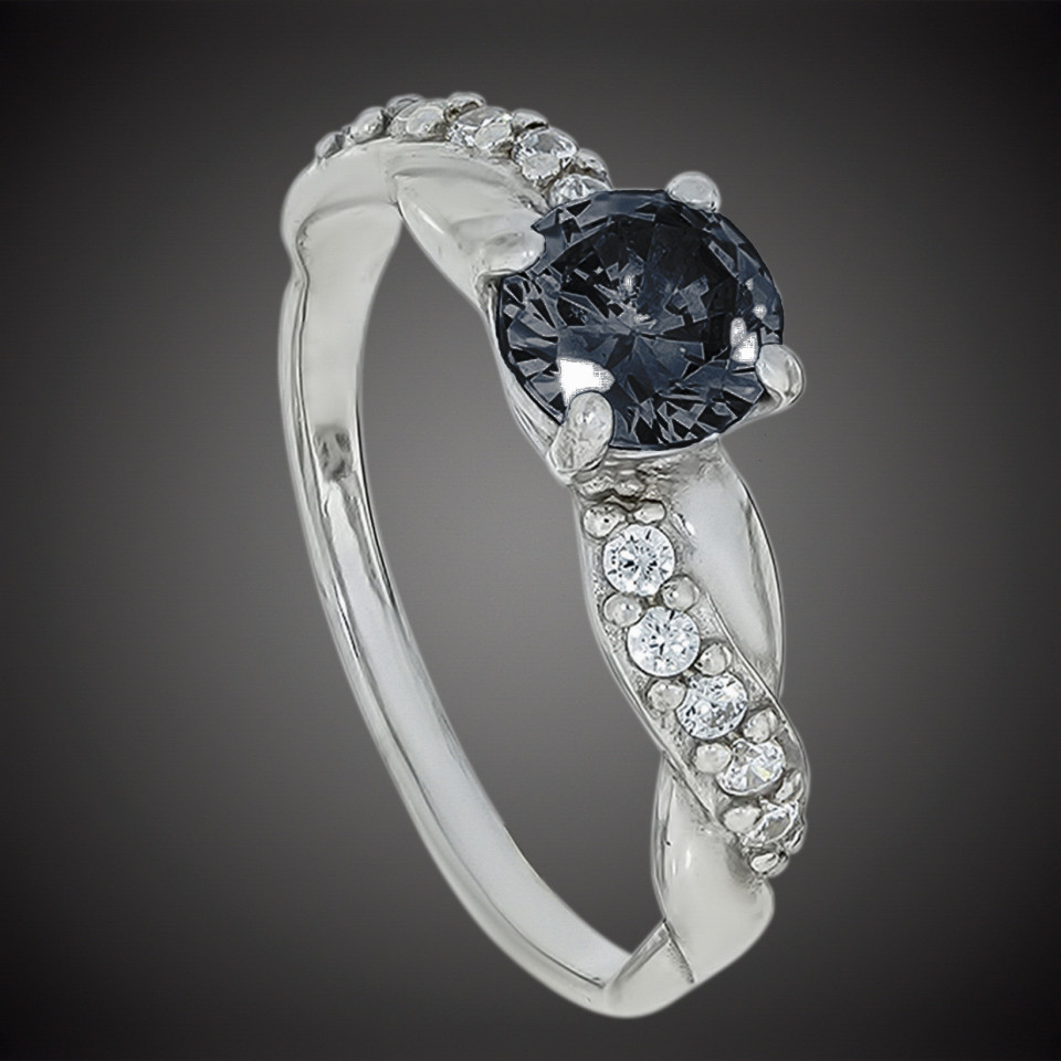 Перстень 655 цирконій чорний Rh Timofeev