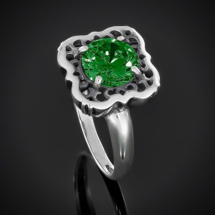 Перстень 610 агат зелений Rh Timofeev