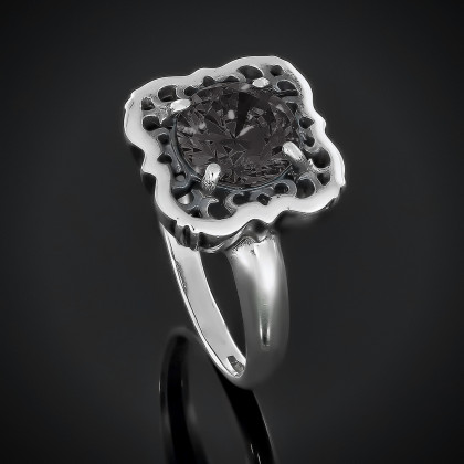 Перстень 610 цирконій чорний Timofeev