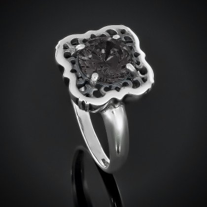 Перстень 610 цирконій чорний Rh Timofeev