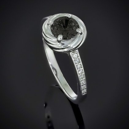 Перстень 598 цирконій чорний Rh Timofeev