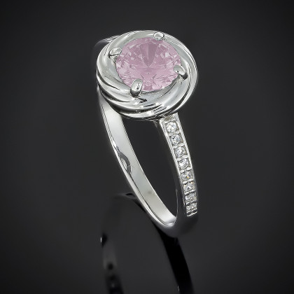 Перстень 598 кварц рожевий Rh Timofeev