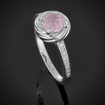 Перстень 598 кварц рожевий Rh Timofeev