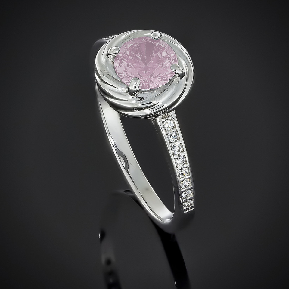 Перстень 598 кварц рожевий Rh Timofeev