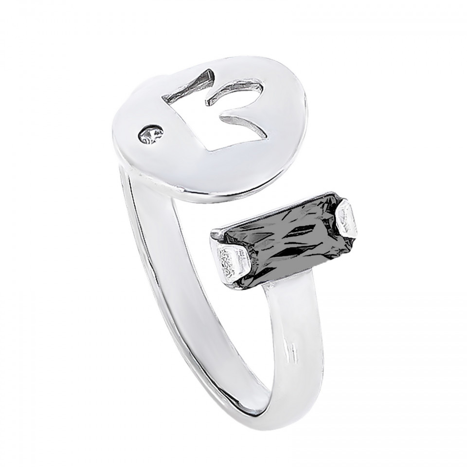 Перстень 913 цирконій чорний Rh Timofeev