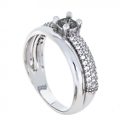 Перстень 831 цирконій чорний Rh Timofeev