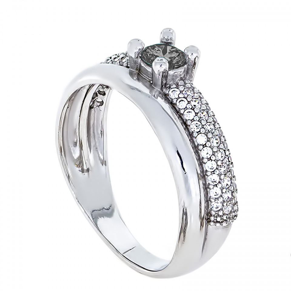 Перстень 831 цирконій чорний Rh Timofeev