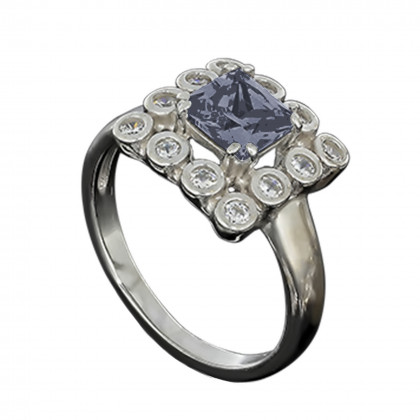 Перстень 646(2) цирконій чорний Rh Timofeev