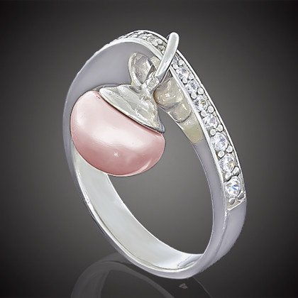 Перстень 663 перлина рожева Rh Timofeev