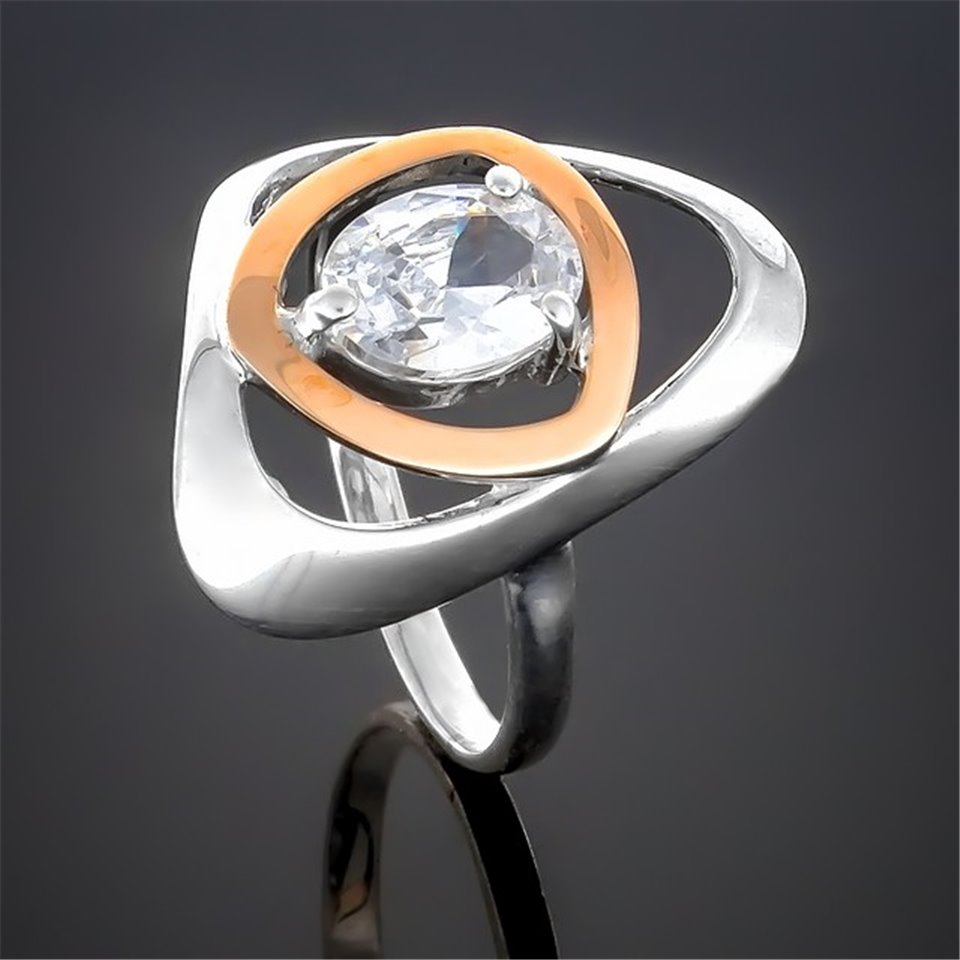 Перстень 311 цирконій білий Rh Timofeev