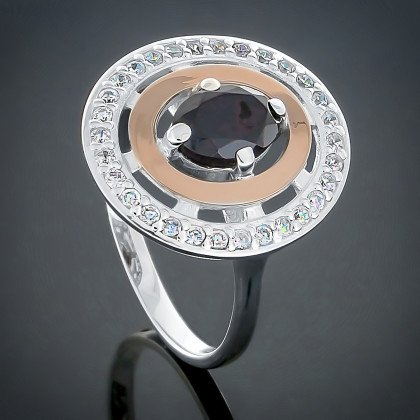 Перстень 272 цирконій чорний Rh Timofeev