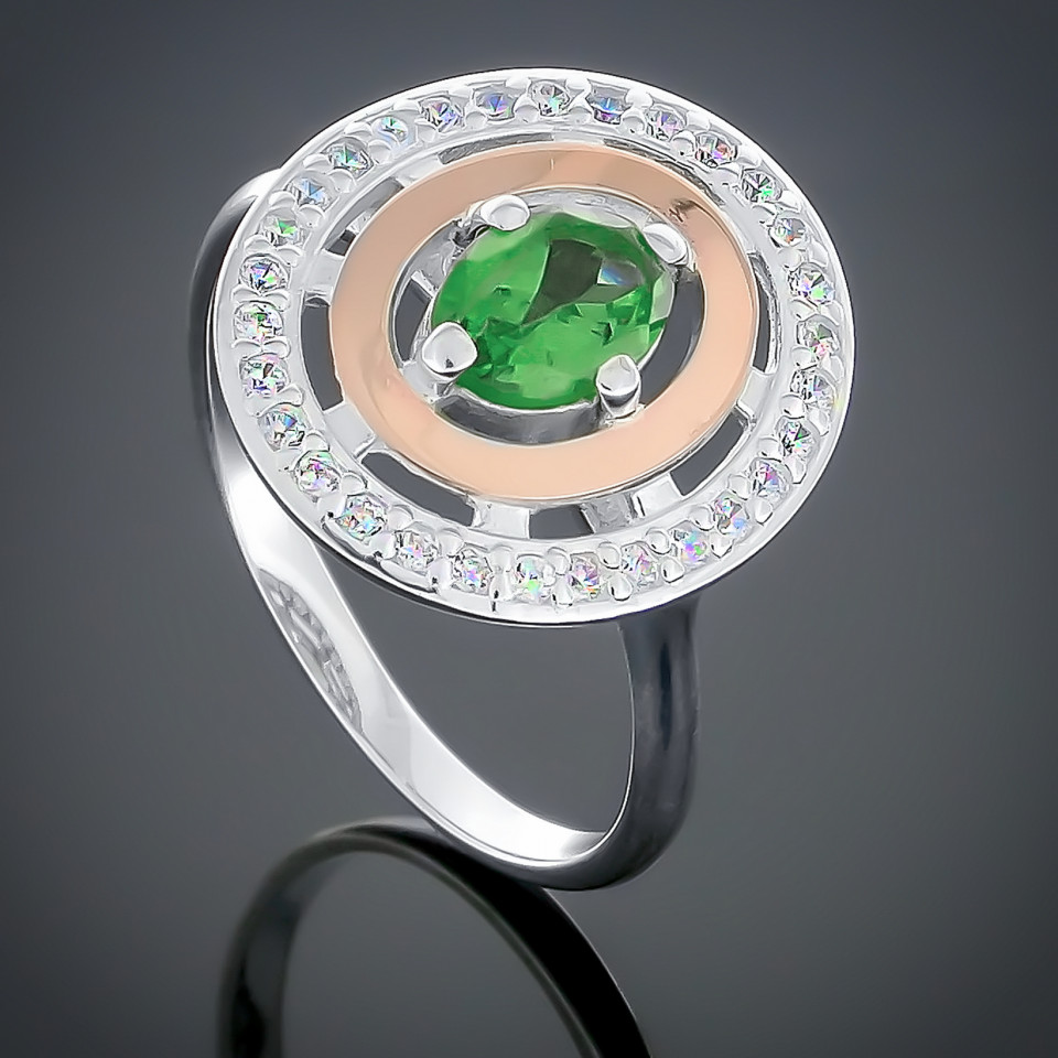 Перстень 272 альпініт зелений Rh Timofeev