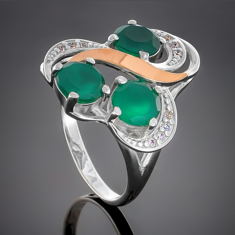 Перстень 246 альпініт смарагд Rh Timofeev