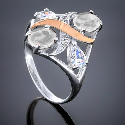 Перстень 203 цирконій білий Rh Timofeev