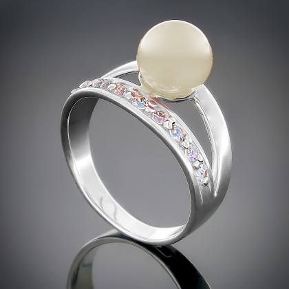 Перстень 025 перлина біла імітація Rh Timofeev