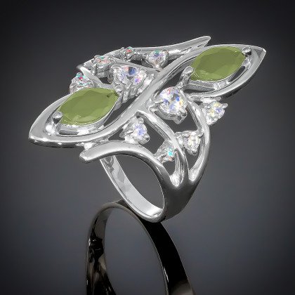 Перстень 029 хризоліт Rh Timofeev