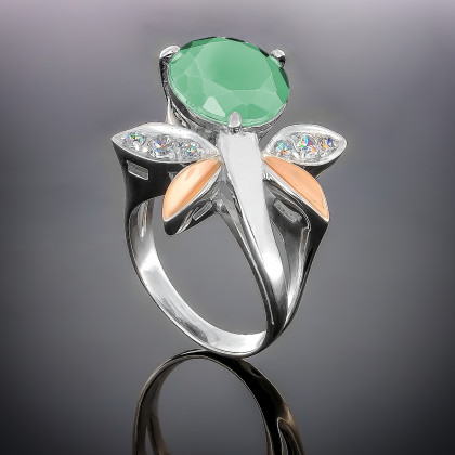 Перстень 53 кварц зелений Rh Timofeev 2