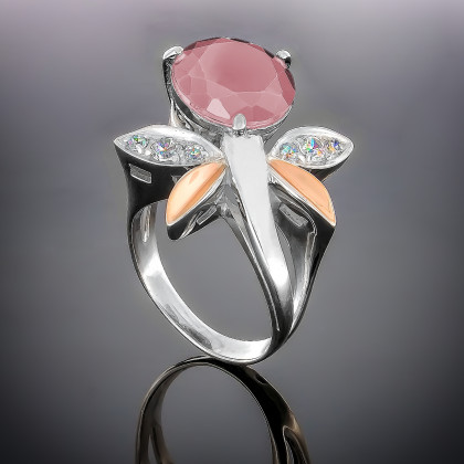 Перстень 53 кварц рожевий Rh Timofeev 2