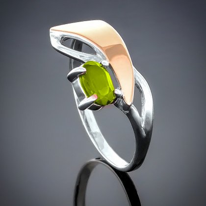 Перстень 76 хризоліт Rh Timofeev