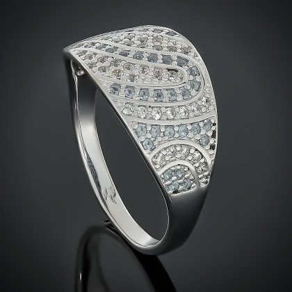 Перстень 542 цирконій білий Rh Timofeev