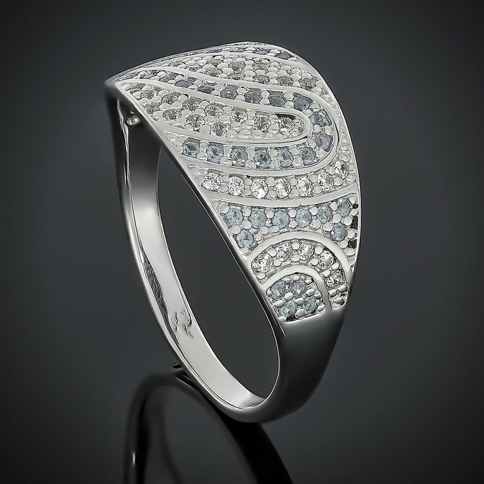 Перстень 542 цирконій білий Rh Timofeev