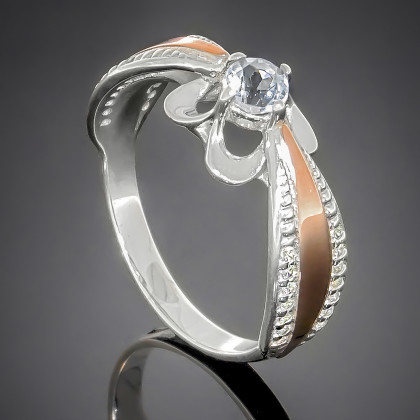 Перстень 371 цирконій білий Rh Timofeev