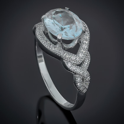 Перстень 553 цирконій білий Rh Timofeev 2