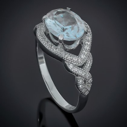 Перстень 553 цирконій білий Rh Timofeev 2