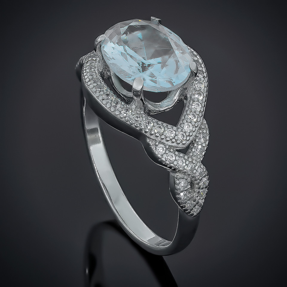 Перстень 553 цирконій білий Rh Timofeev