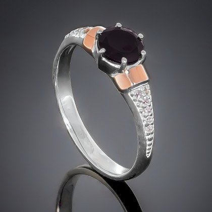 Перстень 369 цирконій чорний Rh Timofeev