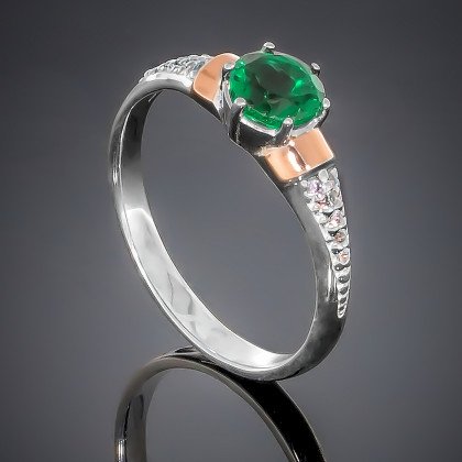 Перстень 369 альпініт смарагд Rh Timofeev