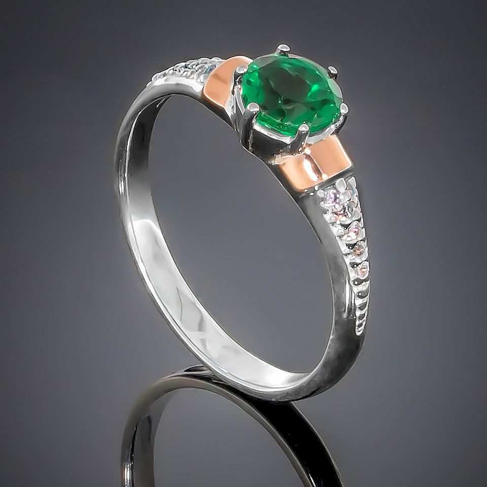 Перстень 369 альпініт смарагд Rh Timofeev