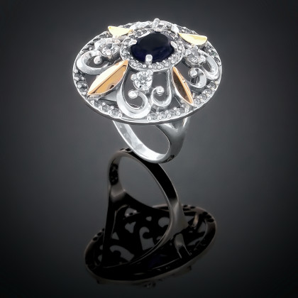 Перстень 366 цирконій чорний Timofeev