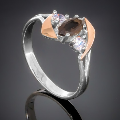 Перстень 375 раухтопаз Rh Timofeev