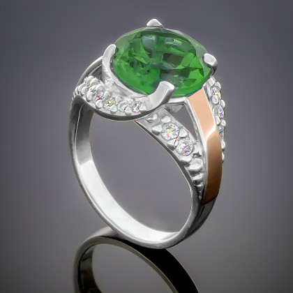 Перстень 385 альпініт зелений Rh Timofeev