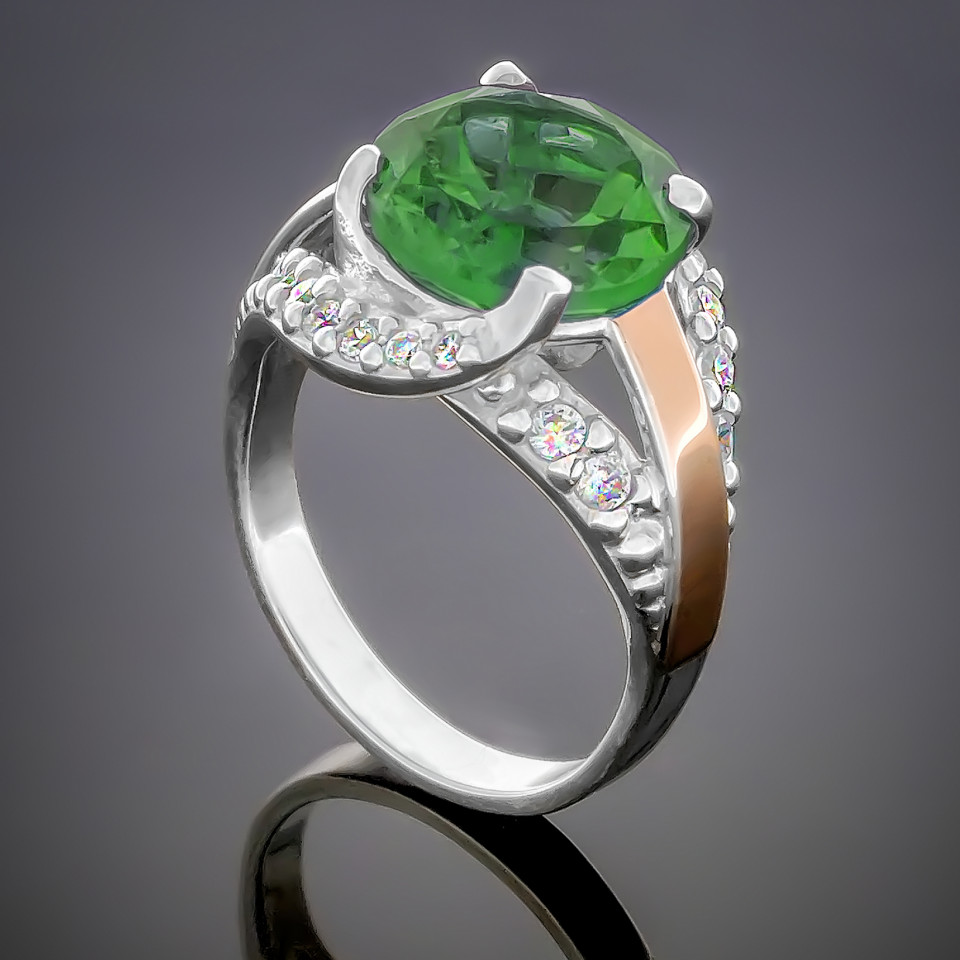 Перстень 385 альпініт зелений Rh Timofeev