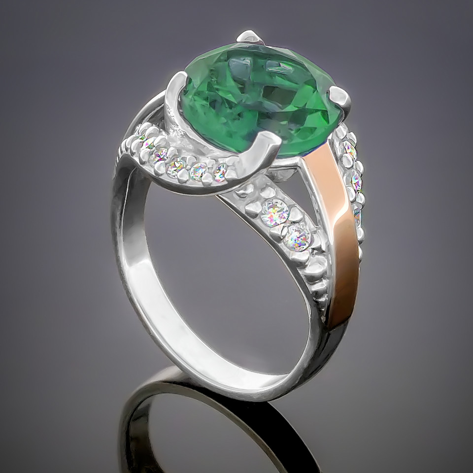 Перстень 385 альпініт смарагд Rh Timofeev