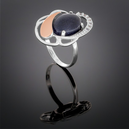 Перстень 314 авантюрин синій Rh Timofeev