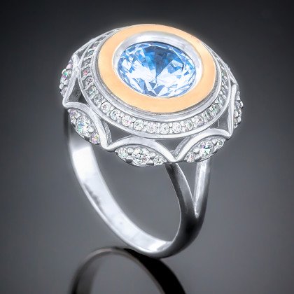 Перстень 488 топаз Rh Timofeev