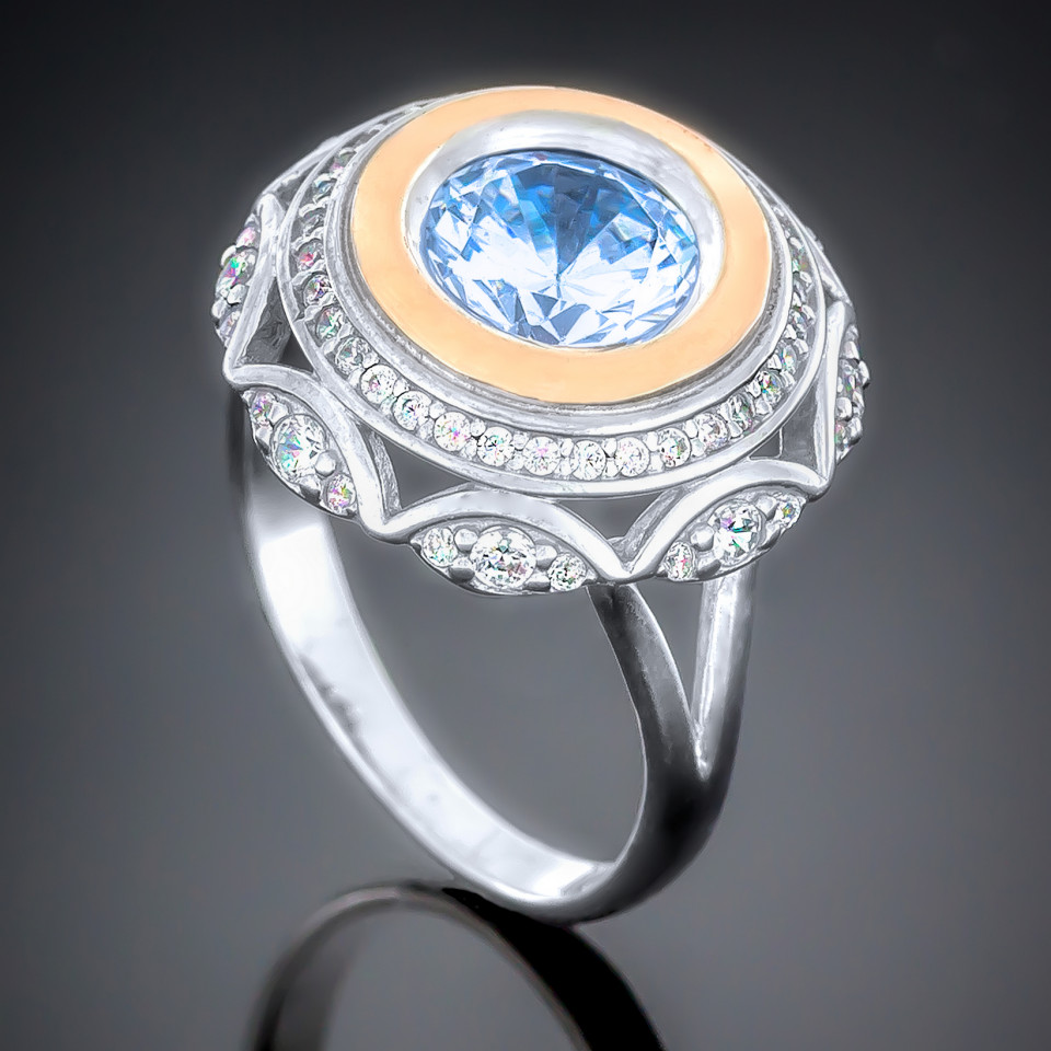 Перстень 488 топаз Rh Timofeev