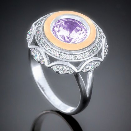 Перстень 488 аметист Rh Timofeev