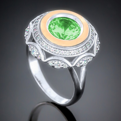 Перстень 488 альпініт зелений Rh Timofeev