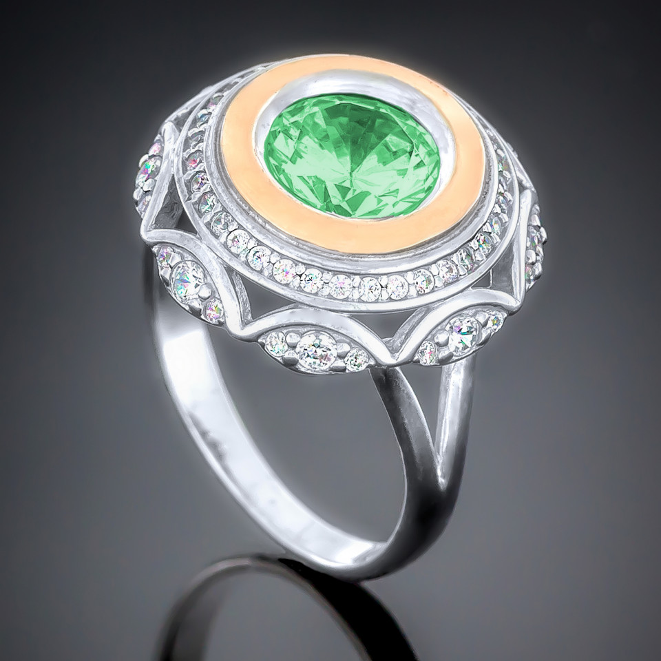 Перстень 488 альпініт смарагд Rh Timofeev