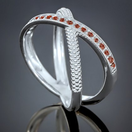 Перстень 443 цирконій червоний Rh Timofeev