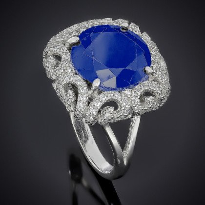 Перстень 568 альпініт синій Rh Timofeev