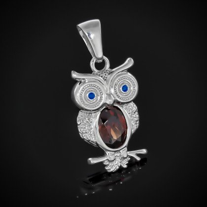 Підвіс 608 гранат/цирконій синій Rh Timofeev